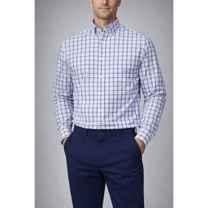 Mizzen+Main Leeward XXL Mens Long Sleeve Plaid Performance Dress Shirt Stretch